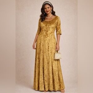 Crushed Velvet Scoop Back Maxi Dress